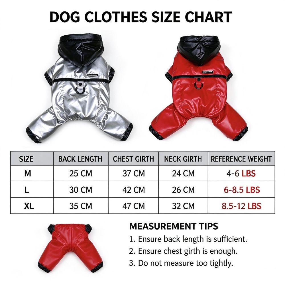 Padded Lining Dog Winter Coat Hooded Puppy Outfit New Warm Dog Jacket for Small Dogs