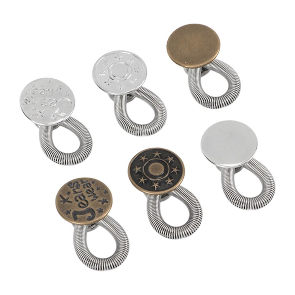 24pcs Metal Jeans Expander Button Elastic Spring Pants Waist Extender For Skirts Trousers