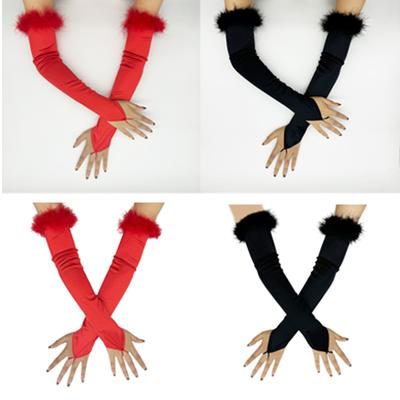 Lange befleckte fingerlose Handschuhe für Damen Elegante ellbogenlange Handschuhe für formelle Anlässe 1920er Abendparty Armschmuck