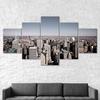 New York City Landscape Scene 5 Piece Five Panel Wall Canvas Print Modern Art Poster Picture Home Decor Gift For Him For Her