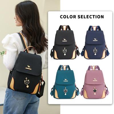 Women's Fashion Versatile Nylon Backpacks Waterproof Large-capacity Ladies Simplicity Schoolbags Female Leisure Travel Rucksacks