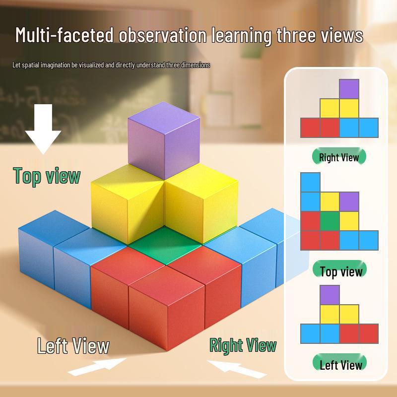 Colorful Magnetic 3D Geometry Cube Model – Educational Building Blocks
