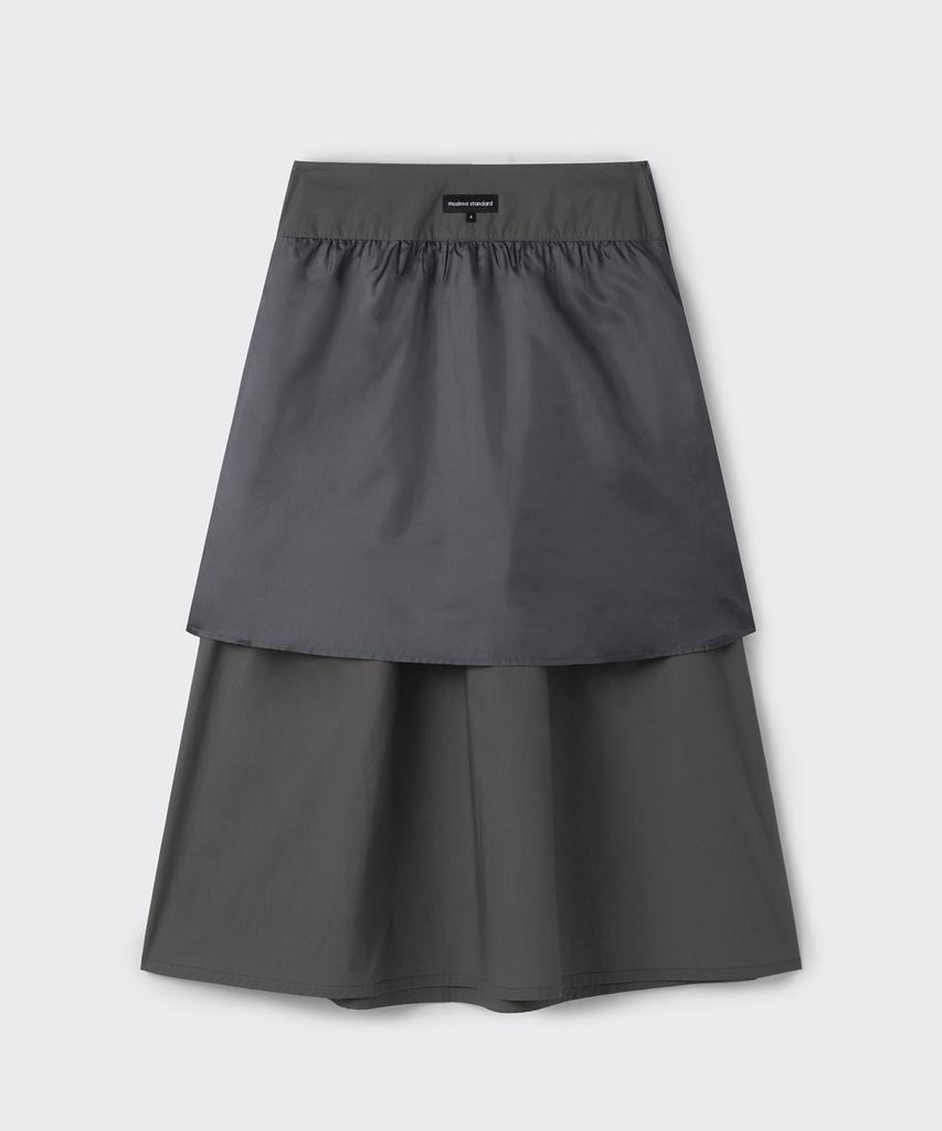 Musinsa Standard Woman Women'S Poplin Low-Waisted Long Skirt [Dark Gray]