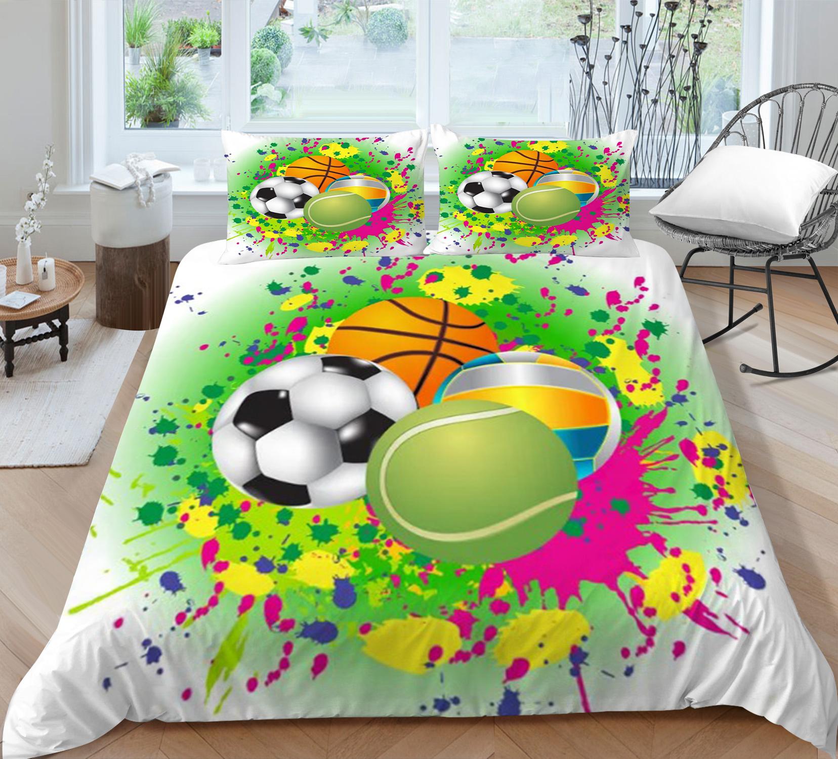 

Горячие футбольные комплекты постельных принадлежностей 3D-печать пододеяльник дышащий домашний постельный белье Удобные одеяла Одеяло Пододеяльники Single 135x200cm