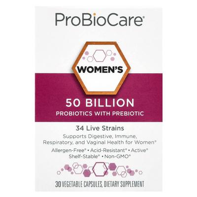 ProBioCare, probiotic pentru femei, care conține prebiotice, 50 de miliarde, 30 de capsule vegetale