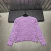 European Winter Tassel Knit Cardigan - Purple Round Neck, Single-Breasted, Age-Reducing, Versatile Outerwear