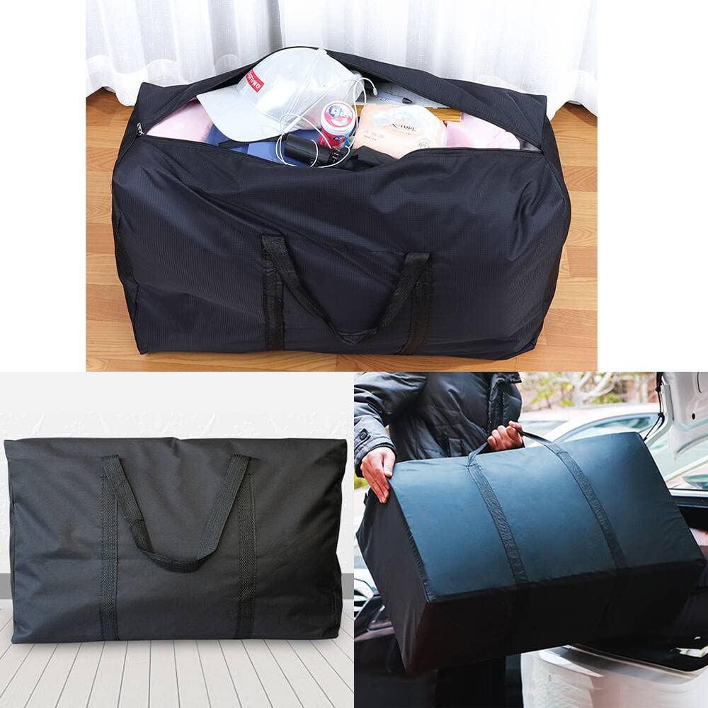 1pc Oxford Cloth Large Storage Bag with Reinforced Handles and Double Zipper,Portable 80*48*25cm Home Storage Bags