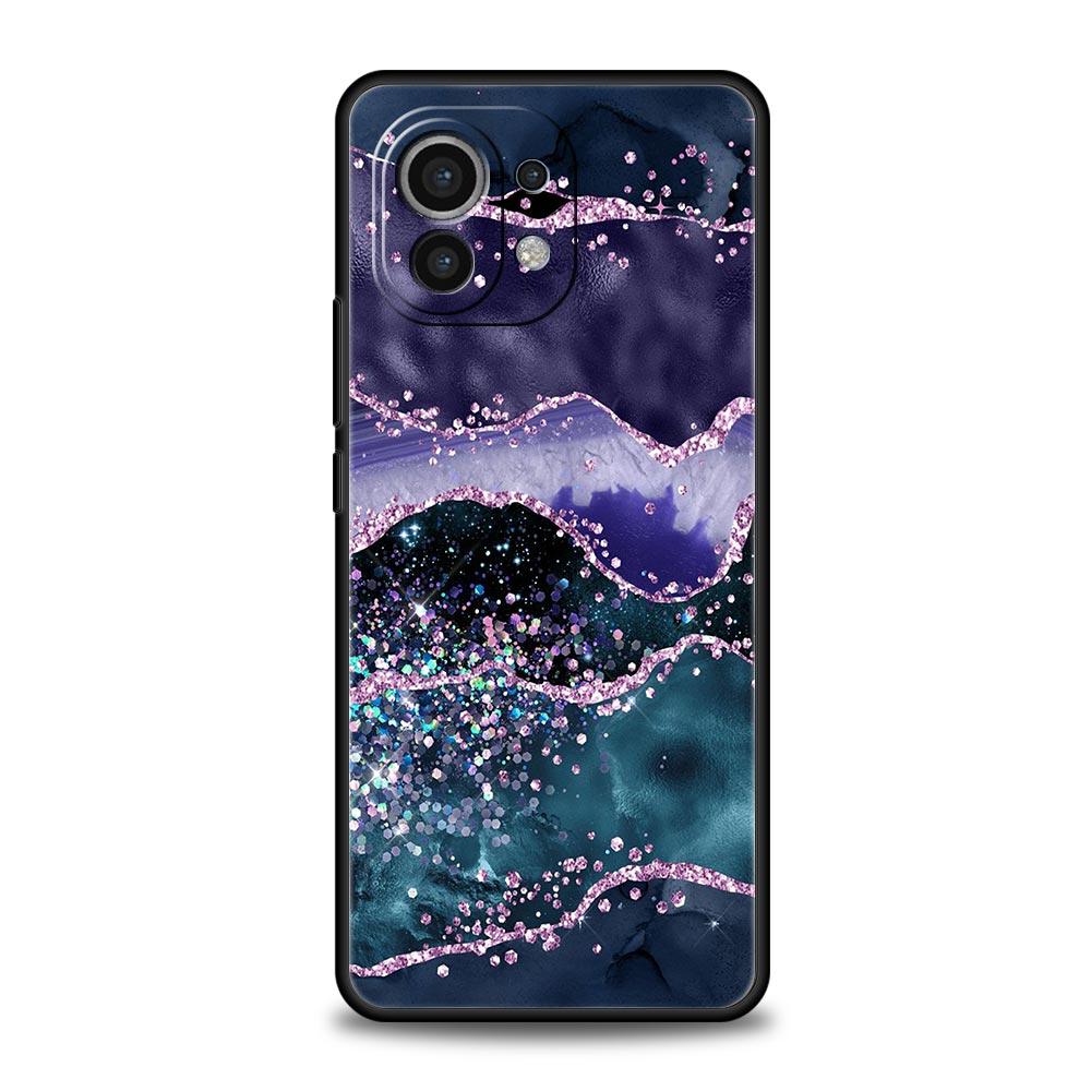 

Чехол для телефона Glitter Agate Marble Art для Xiaomi Poco X4 X3 NFC F3 F4 M3 M4 Mi Note 12T 10 12 11 Ultra 11T Pro 10T Lite 9T Mi 11 Lite