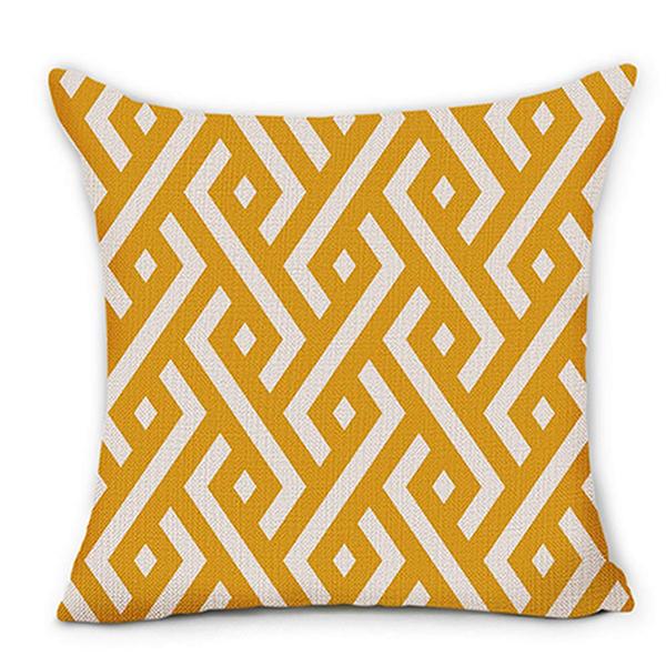 Yellow Geometric Petal Linen Pillowcase Sofa Cushion Cover Home Decoration Can Be For You 40X40 45X45 50X50 60X60