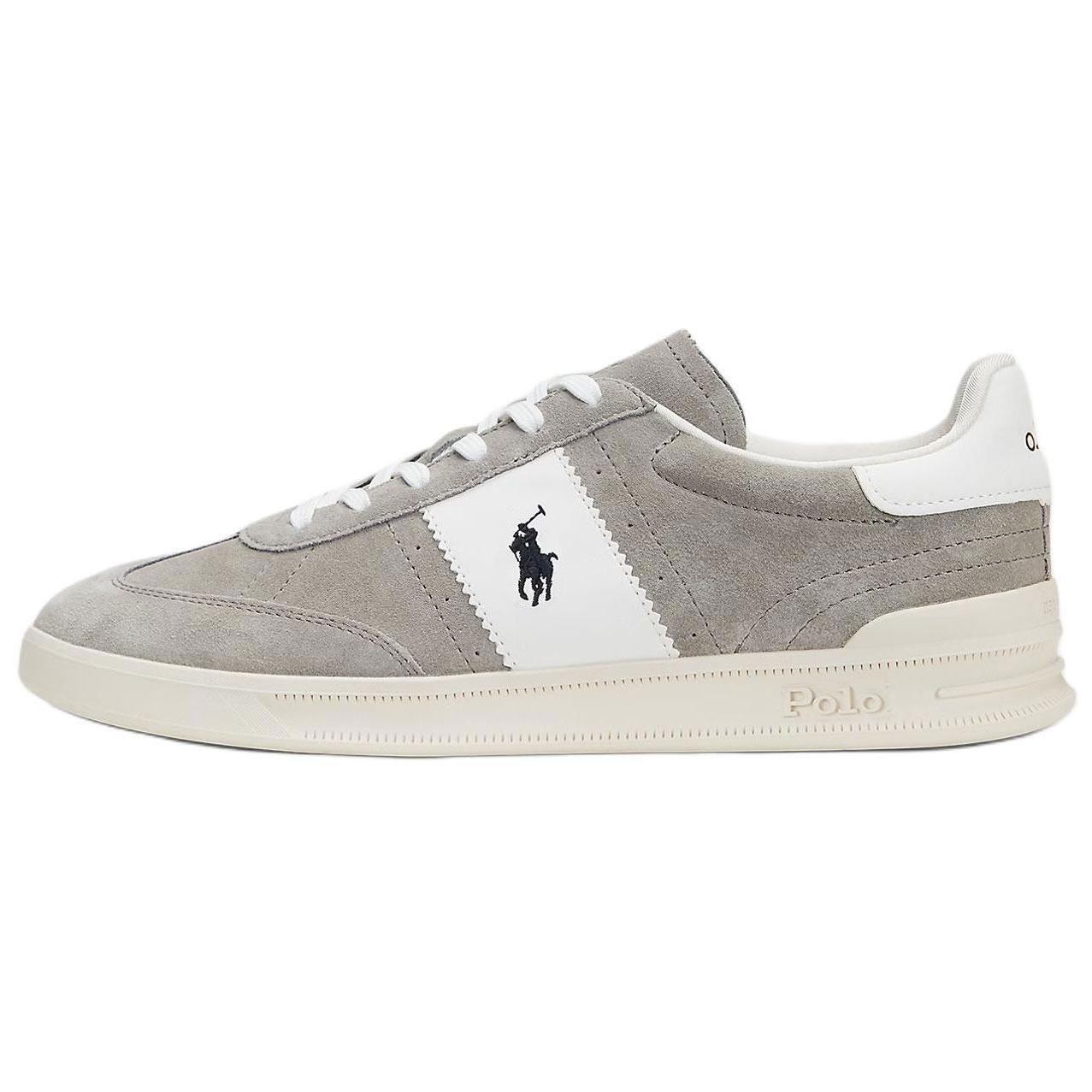 

Polo Ralph Lauren Heritage Suede Round Toe Lace-Up Low-Top Sneakers Men sneakers Light-Gray 100046141 41.5