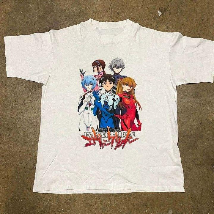 2026 Estate Nuovi Arrivi Stampa Stile Streetwear con Motivo Evangelion T-shirt a Maniche Corte Stile Y2K Adatta Sia a Unisex che a Unisex