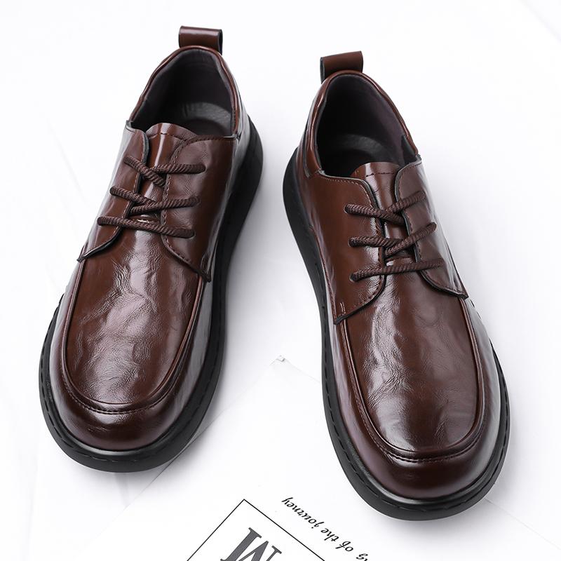 Fashion High Quality Casual Leather Business Shoes Men Outdoor Antiskid Flat Brand Oxford Shoes Designer Minimalist Walking Board Shoes