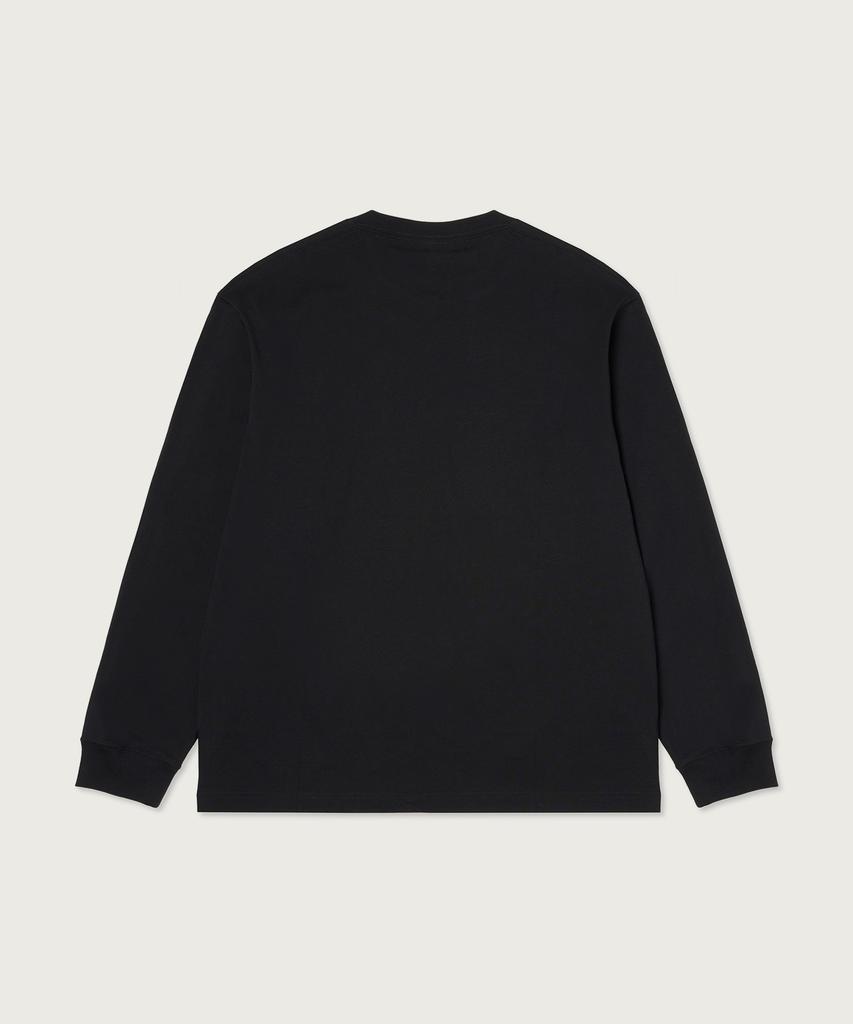CHAMPION Track Logo Loose Fit Jog Tag Long Sleeve T-Shirt Black