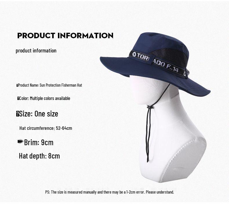 Free Shipping: Men's Sun Protection Fishing Hat - Large Brim, Anti-UV, Perfect for Climbing or Summer Activities.