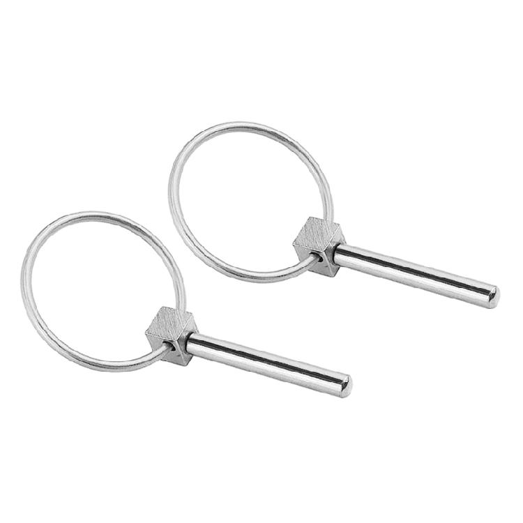 1/2 Pezzi Spilla di Sicurezza Rotonda in Acciaio Inossidabile Lynch Pin Robusto con Anelli Elementi di Fissaggio Clip di Ritenzione Ferramenta Antiruggine
