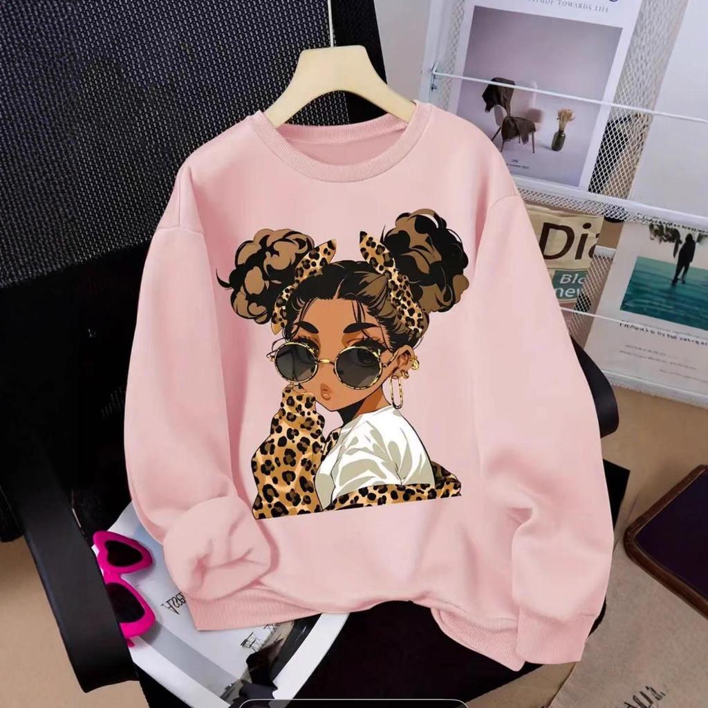 Women's Casual American Retro Sunglasses Print Hoodie
