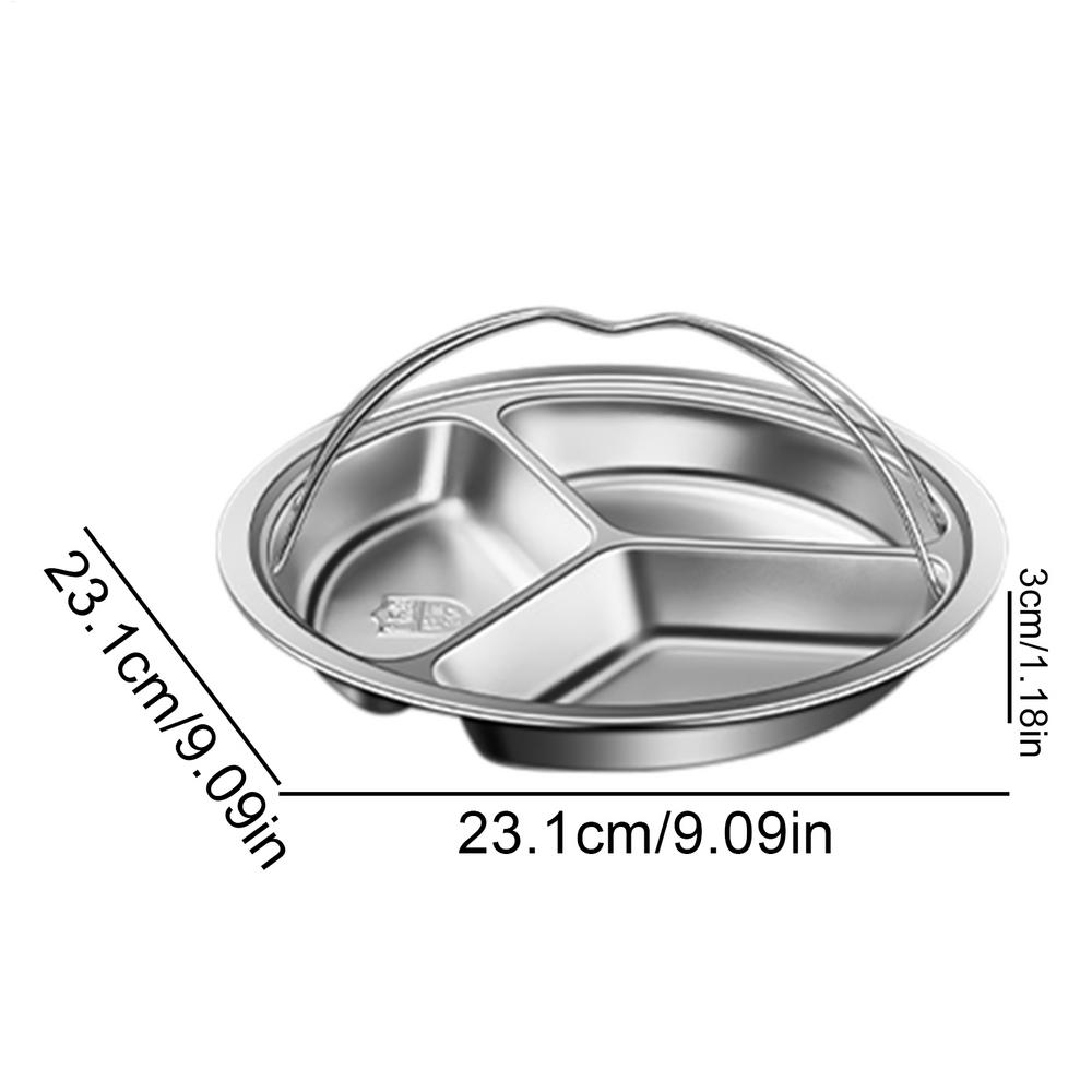 Divided Food Steamer Tray Compartmentalized Steaming Tray Ergonomic Handle Anti-Scald Steamer Pot For Efficient Safe Cooking