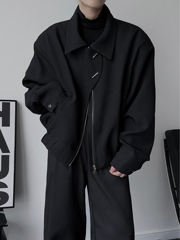 Spring & Autumn American-Style Wide Shoulder Men's Flight Jacket: Korean Simple Short Loose Casual Versatile Outerwear
