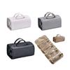 Large Capacity Foldable Cosmetic Bag Waterproof Detachable Makeup Organizer Roll Up Design PU Leather Portable Toiletry Bag