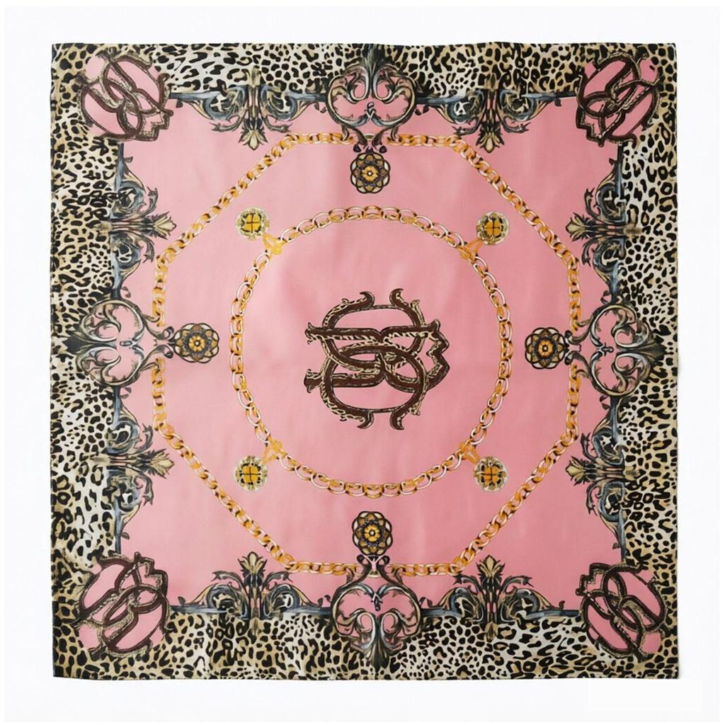 Leopard Print 90cm Silk Headscarf for Women - Versatile European & American Style with Paisley Design