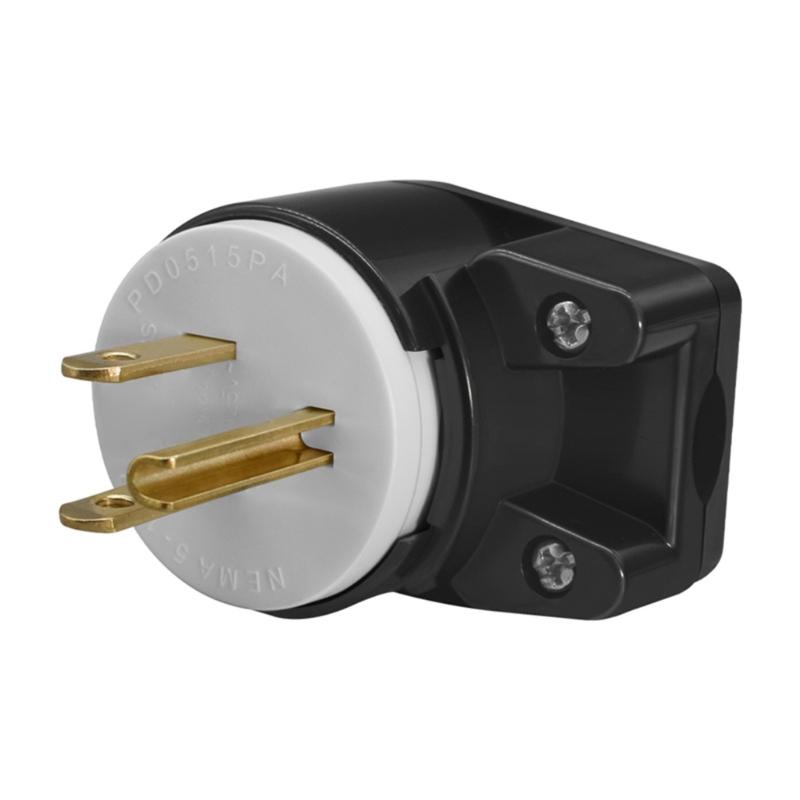 Nema 5 - 15P Plug 15A 125V 90 Degree Swivels Plug 15A 125V T Blade Connectors for Electrical Wiring Projects