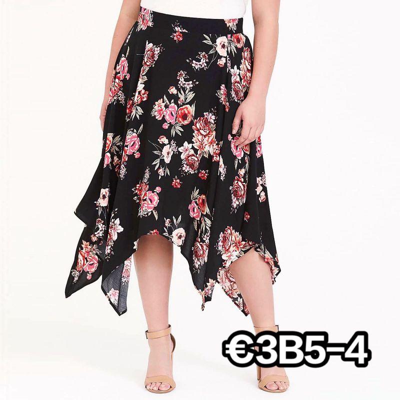 

European Code Foreign Trade 100.00kg Plus Size Ladies All-Match Skirt Black 2 pieces