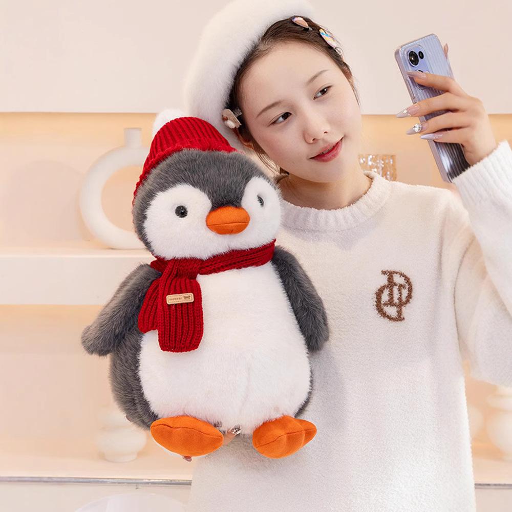 Xibao Penguin Cute Scarf Hat Winter Gift Doll Plush Toy 8-inch Clip Cute Doll