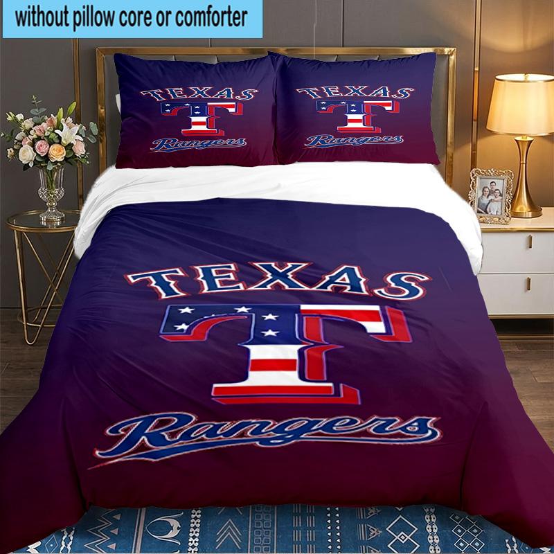 Texas Baseball 3pcs Bedding Set,Including 1pc Duvet Cover And 2pcs Pillowcases Perfect Gift for Christmas,Ideal for Bedroom, Dormitory