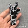 Flame Guitar Rock Embroidered Patches On Clothes Music Disco Headset Dj Punk Stripes Iron On Patches For Clothing Diy Appliques