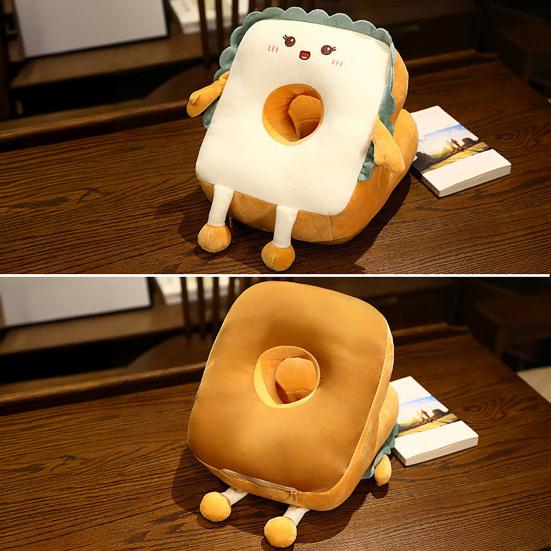 Toast-förmiges Nackenkissen, Leichtes Kissen zum Bauchschläfer-Nickerchen, Plüschtier-Kissen zum Kuscheln, für Büro und Klassenzimmer