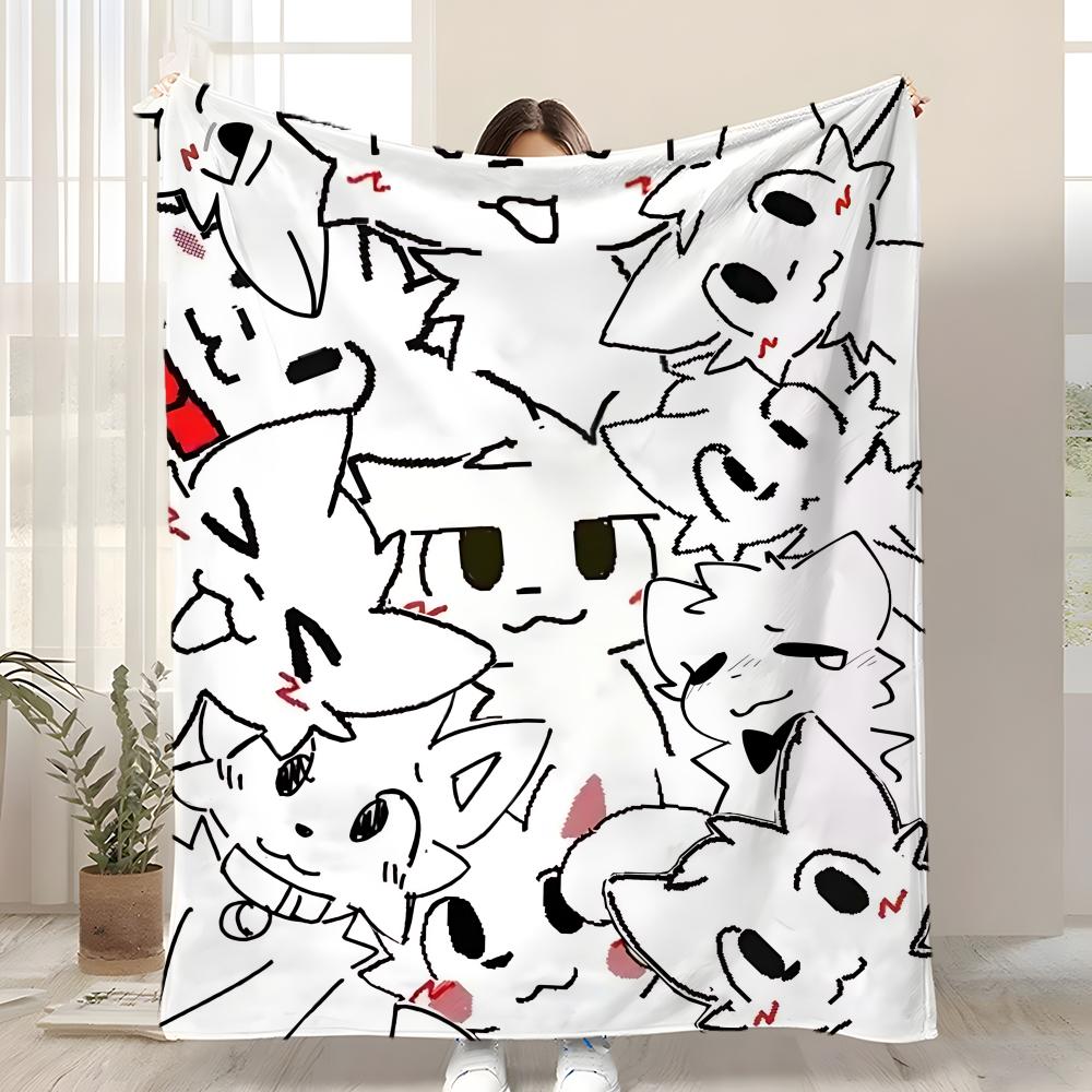 Cute Cat b-Boykisser Throw Kid-Friendly Flannel Throw Blanket Soft Warm Anti-Static Washable All Season
