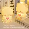Creative Heart Bear Night Light - Cute Bedroom Lamp & Pinchable Luminous Toy, Perfect Qixi Gift for Girlfriend