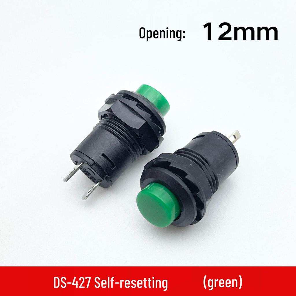 DS-428/427 12mm Round Button Switch: Self-locking, Non-locking, Self-resetting Momentary Power Switch