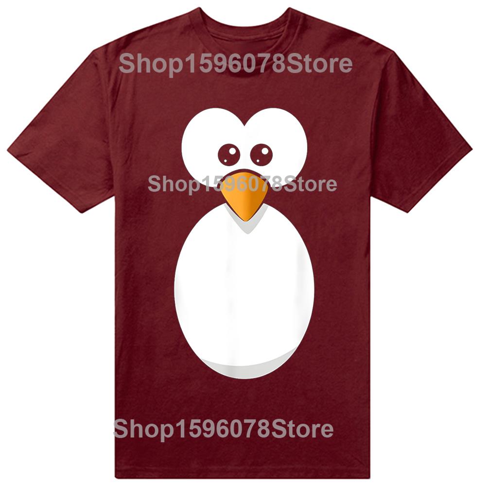 Funny Penguin Face Design or Easy Costume Black Penguin TShirt Unisex Summer Streetwear Tops Harajuku Cotton Camisas