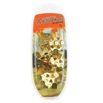 X Bildkrokar Nr 4 Mässingspläterade 10-pack