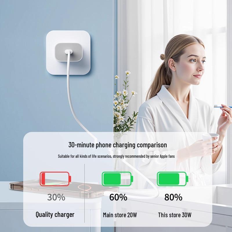 PD45W Fast Charging Cable & Plug Set for Apple iPhone 13/14/15/16/17 Charger