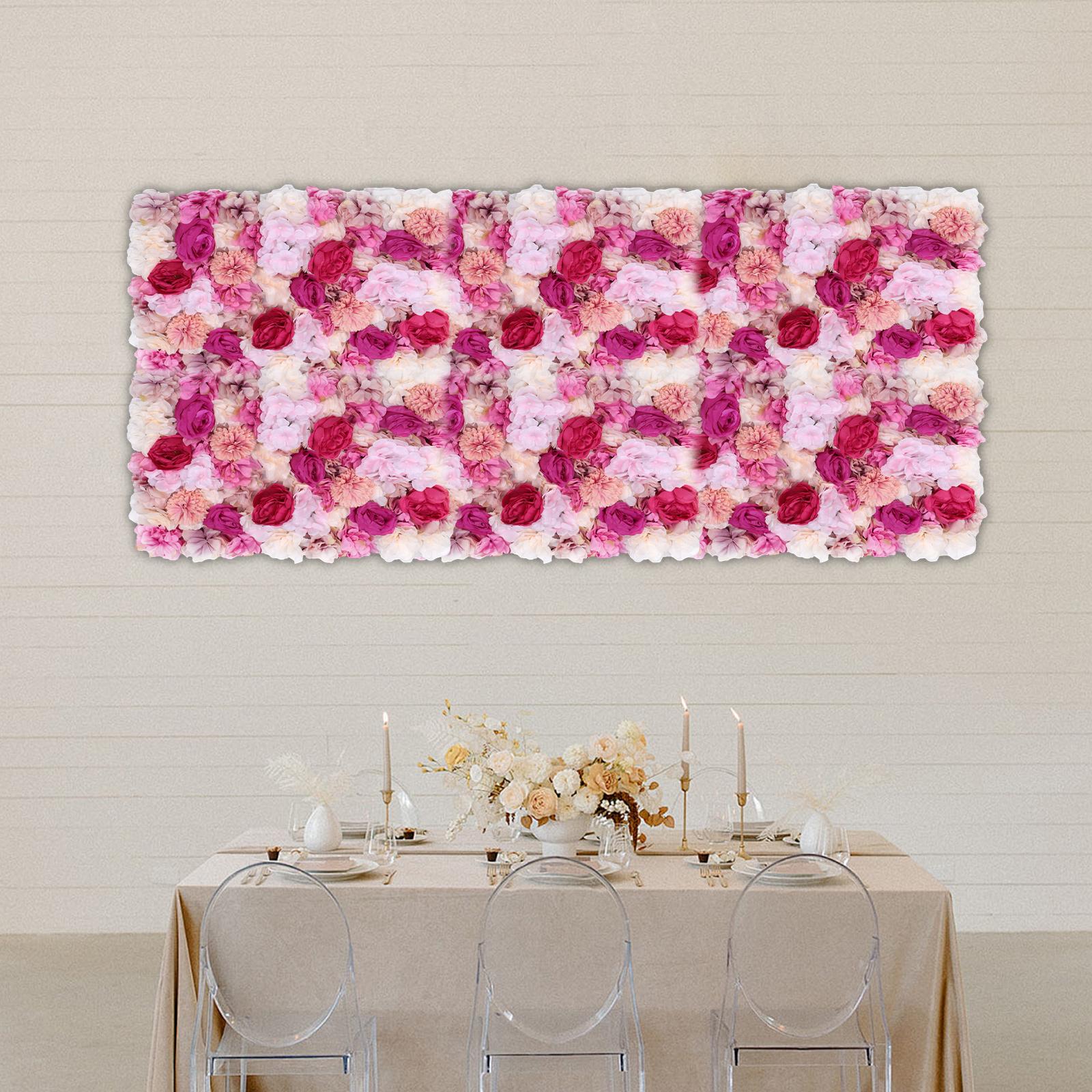 

Стеновые панели из искусственных цветов, Цветочная задняя стенка для декора - Панель из искусственных роз 23,6x15,7 дюйма, Декор для свадебной вечеринки, дома, Реалистичное настенное искусство