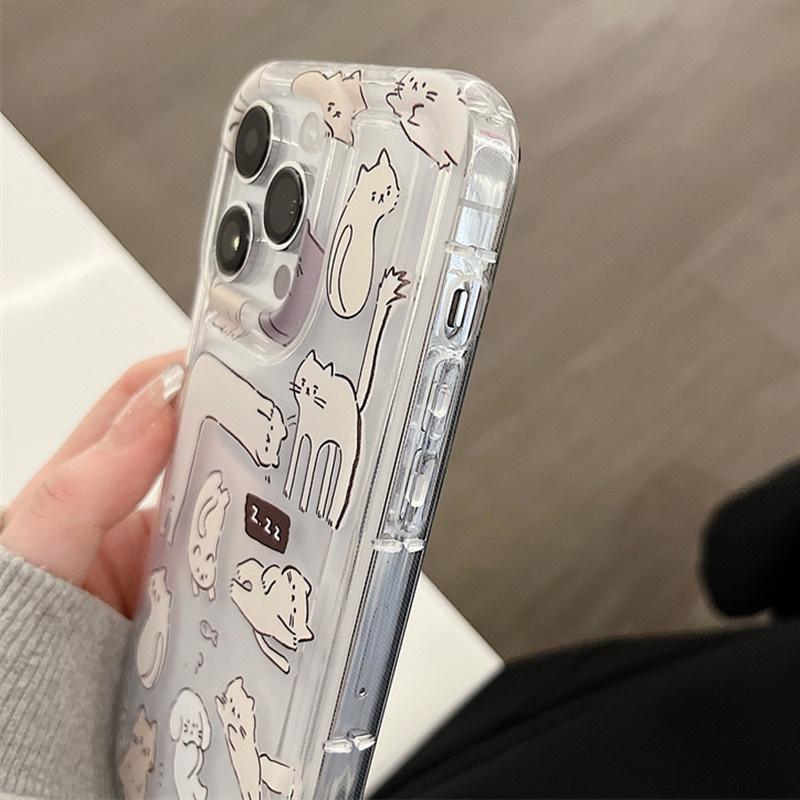 Cartoon Cat Graphic Phone Case For Samsung S24 S22 S23 Ultra S21 S20 FE Case A54 A34 A53 A32 A52 A14 A33 A55 Shockproof Cover