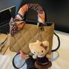 Small Square Bag Simple Diamond Handbag Autumn New Retro Elegant Shoulder Messenger Bag