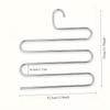 1-3pc 5 Layers Clothes Hangers Stainless Steel S Shape Pants Storage Hangers Space Saving Home Multilayer Storage Cloth Hanger