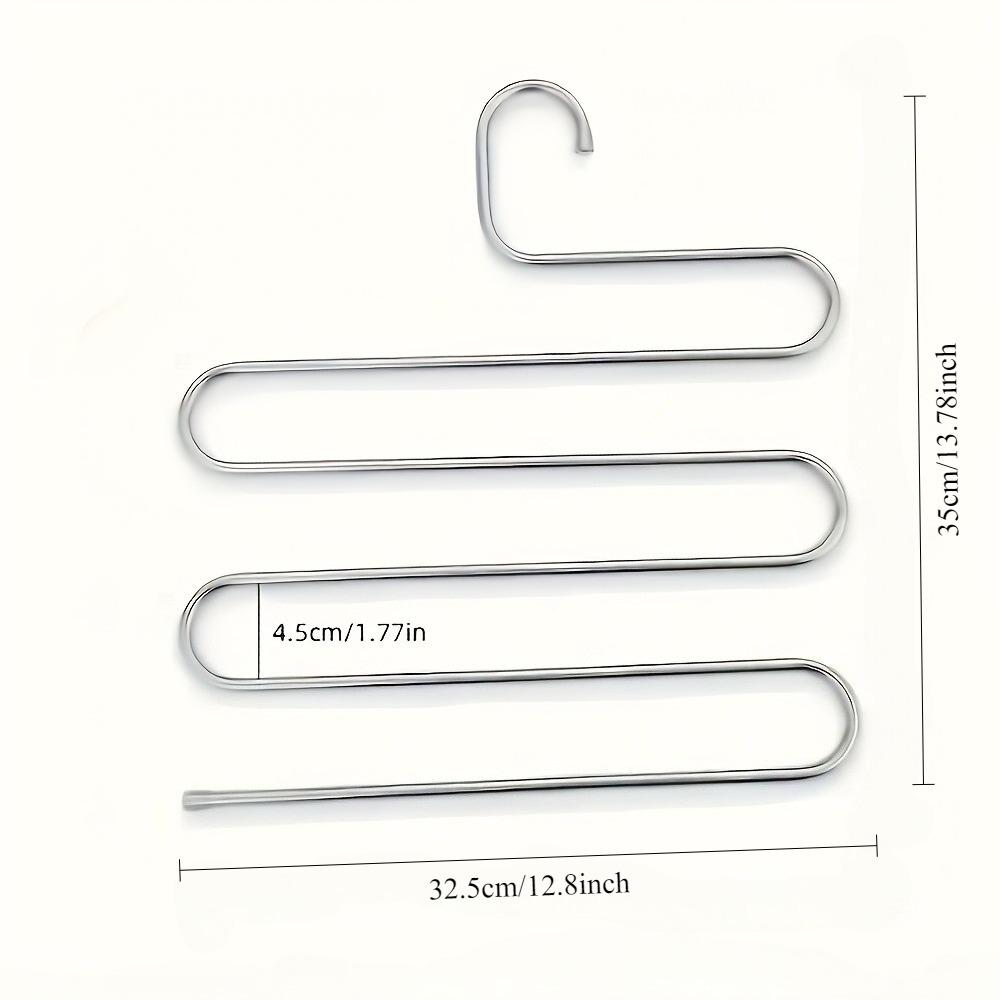 1-3pc 5 Layers Clothes Hangers Stainless Steel S Shape Pants Storage Hangers Space Saving Home Multilayer Storage Cloth Hanger
