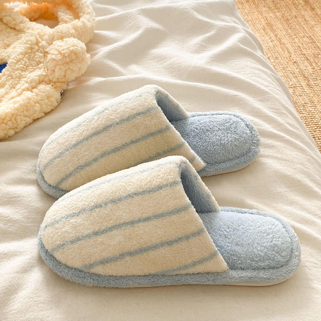 Women's Non-Slip Cotton Slippers - Soft, Silent, Closed-Toe for Indoor Comfort - Perfect for Autumn and Winter.