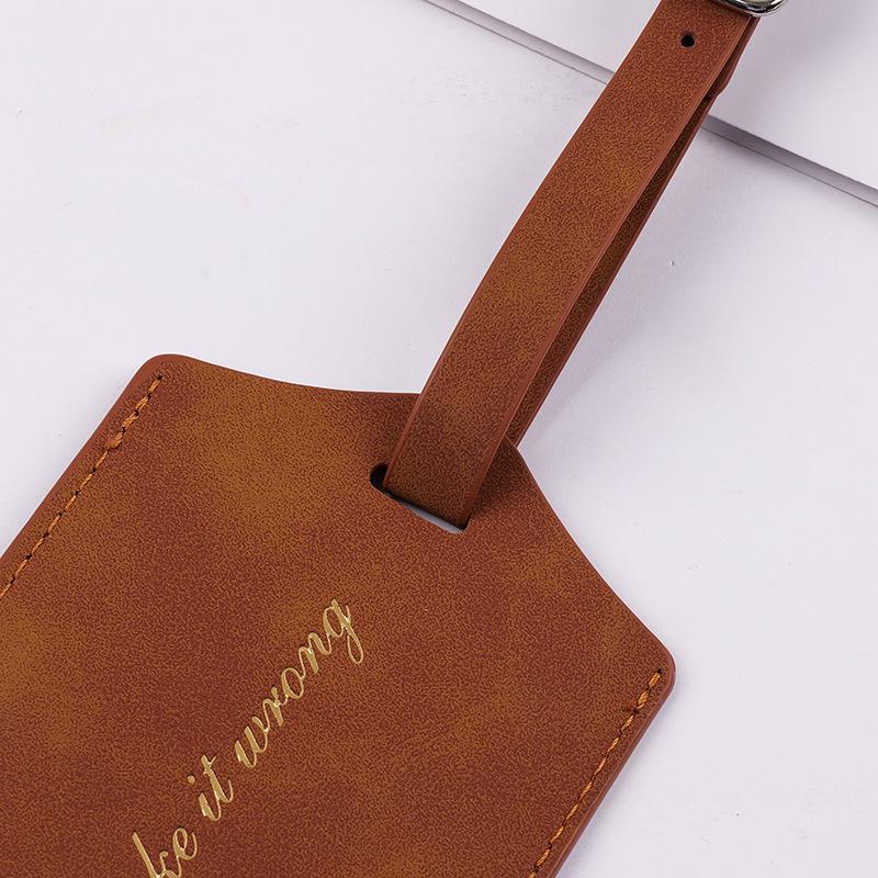 PU Leather Business Luggage Tag Suitcase Address Label Luggage Boarding Case Label Name ID Address Clip Travel Accessories