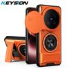 KEYSION Magnetic Phone Case for VIVO X300 Ultra 5G Slide Camera Lens Protection Upright Stand 360° Ring Shockproof Back Cover
