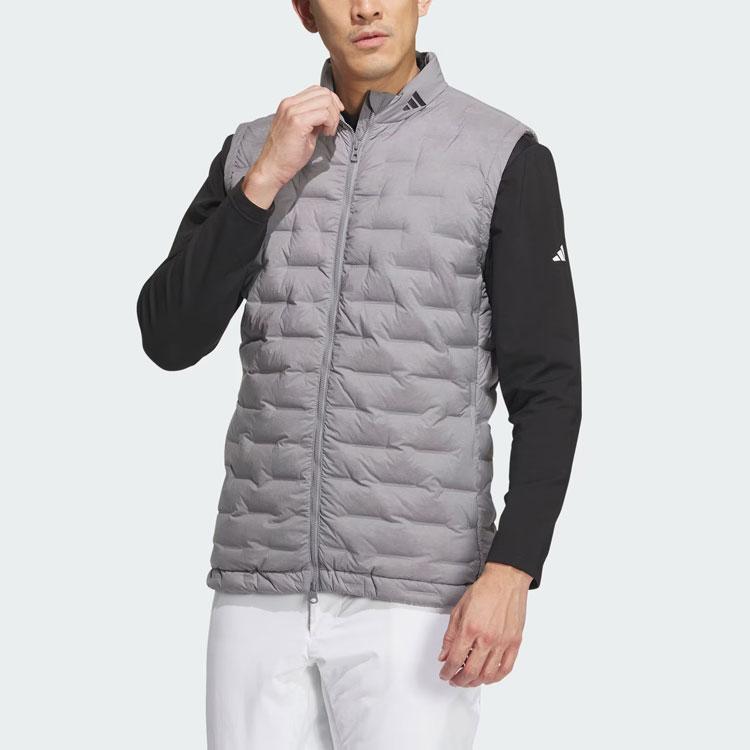 adidas Frostguard Down Vest 670 Fill Solid Color Logo Golf Sports Down Vest Men Vests Gray HZ6100