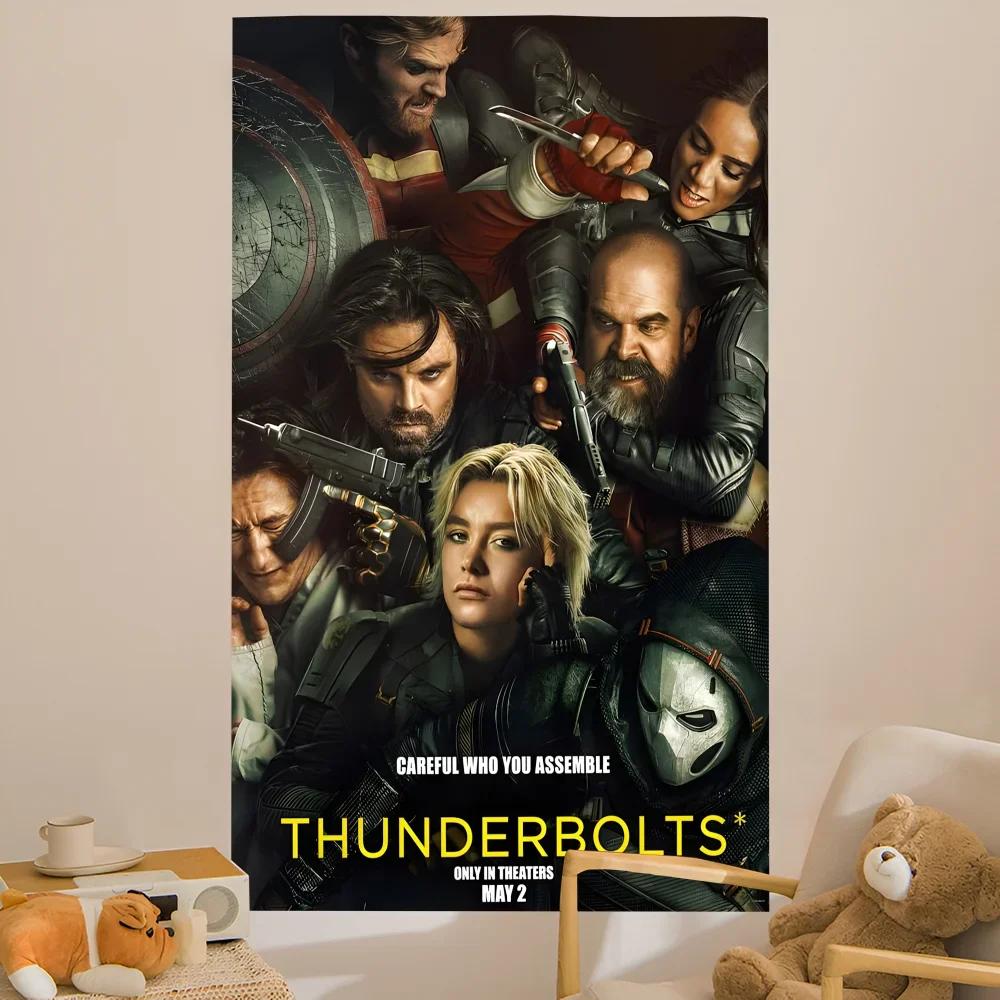 TThunderbolts 2025 Film Anime Wandteppich Wandbehang Dekoration Haushalt Wandbehang Heimdekoration