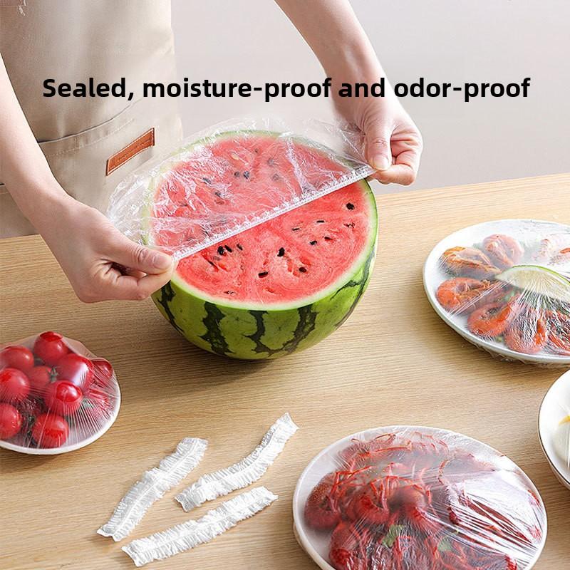 500pcs reusable thickened elastic food-grade plastic wrap, stretchable bowl covers, for kitchen fresh-keeping