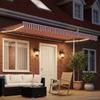 Manual Awning Frame with LEDs Red and White 4.5 * 3 M