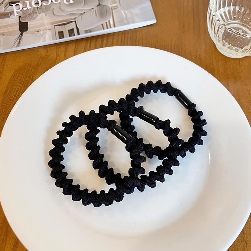 Durable High-Elastic Hair Rope for Women: Simple, Threaded Hair Ring for Autumn & Winter, Perfect for High Ponytails.