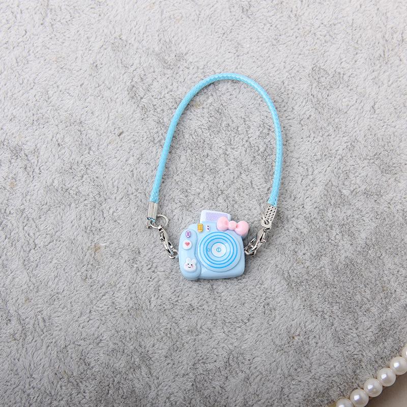 Dollhouse Mini Cartoon Model with Camera, Bow Tie, and Lanyard Pendant